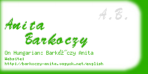 anita barkoczy business card